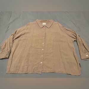 Boheme Goods Oxford Shirt in tan, size L/XL